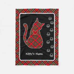 Cobertor De Velo Gatinho Stewart Tartan Personalizado