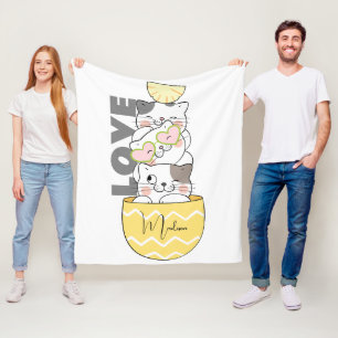 Cobertor De Velo Gatinhos de Cute de Nome Personalizado