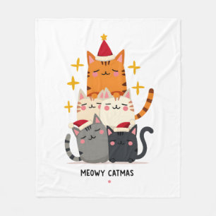 Cobertor De Velo Gatnatal Meow Árvore de Natal do Gato (3)