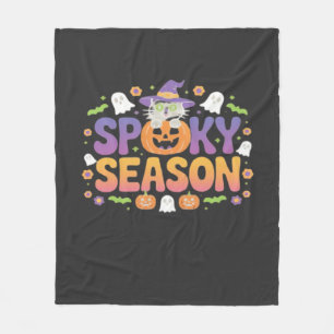 Cobertor De Velo Gato Abóbora Vintage 90s Halloween Floral Retro As