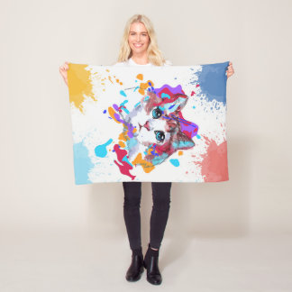 Cobertor De Velo Gato Adorável Personalizado | Presentes para gatos