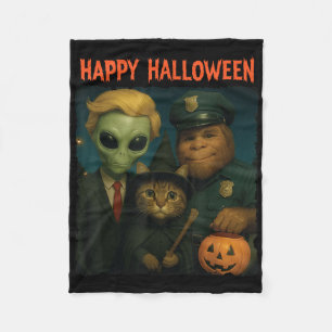 Cobertor De Velo Gato Alien Bigfoot Divertido Halloween Truque Port