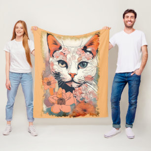 Cobertor De Velo Gato Artístico