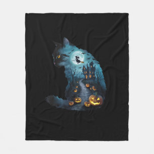 Cobertor De Velo Gato Assombrado Horror Casa de Halloween Mulheres