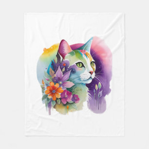 Cobertor De Velo Gato boêmico cósmico bonito