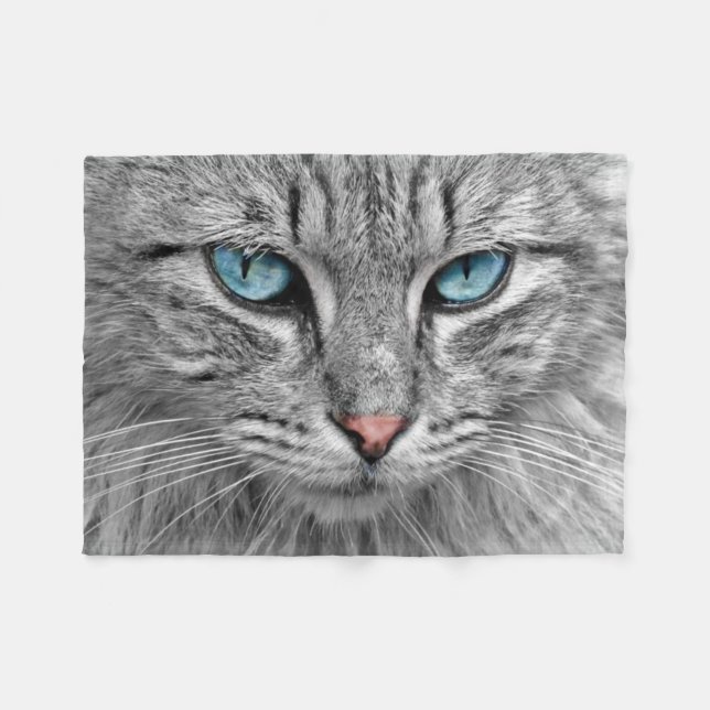 Cobertor De Velo Gato Bonito Close-up (Frente (Horizontal))