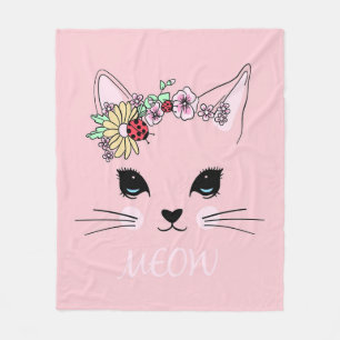 Cobertor De Velo Gato Bonito Com Cara De Gato Meia Gatinha Rosa Gat