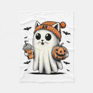Cobertor De Velo Gato Bonito Fantasma Ghost Café Engraçado Ghost Ha