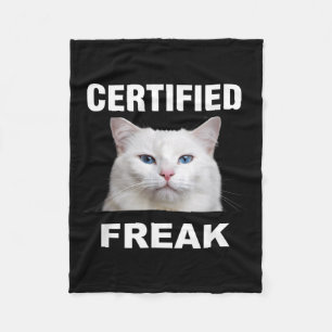 Cobertor De Velo Gato Branco Engraçado Meme de Gato Certificado