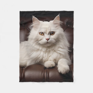 Cobertor De Velo Gato branco majestoso