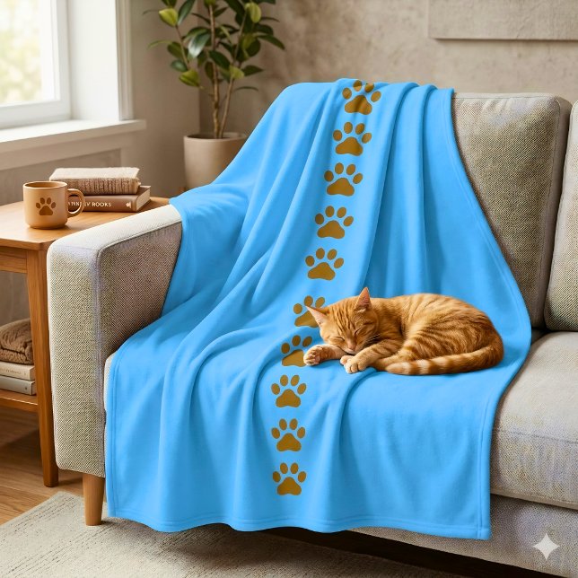 Cobertor De Velo Gato Caprichoso Azul  (Criador carregado)