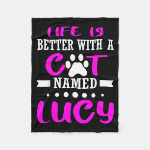 Cobertor De Velo Gato chamado Lucy engraçado corte gato mãe pai don