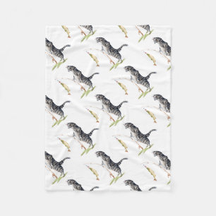 Cobertor De Velo Gato com um peixe