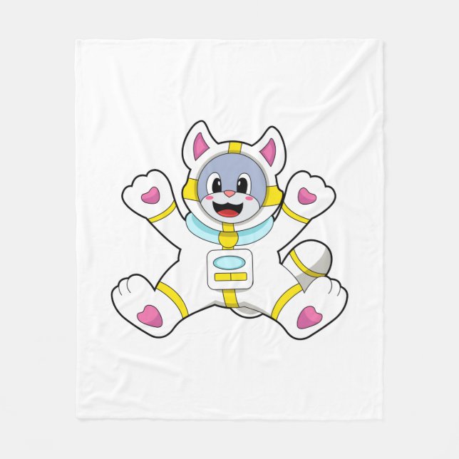 Cobertor De Velo Gato como astronauta na fantasia (Frente)