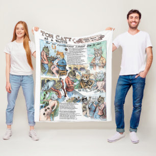 Cobertor De Velo Gato como um garçom, Louis Wain