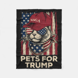 Cobertor De Velo Gato da Bandeira Americana Vive Problema Trump 202