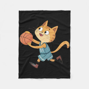 Cobertor De Velo Gato de Basquete Fofo