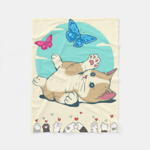 Cobertor De Velo Gato De Borboleta Lover Brinca Com Borboleta