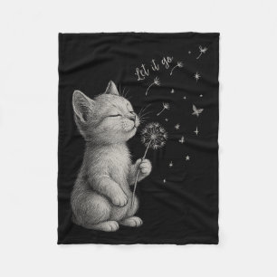 Cobertor De Velo Gato De Flor Dandelion De Gato De Gatinho Gelado D