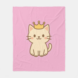 Cobertor De Velo Gato de Fofinho majestoso com uma Coroa