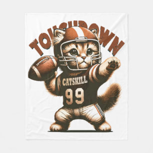 Cobertor De Velo Gato de Futebol Americano - Touchdown Purrfeição