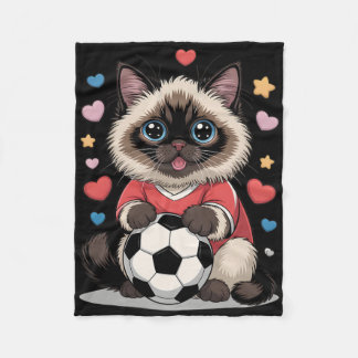 Cobertor De Velo Gato de Futebol Kawaii Apenas Garota que Ama Birma