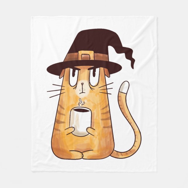 Cobertor De Velo Gato de Halloween (Frente)