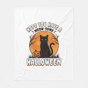 Cobertor De Velo Gato de Halloween Meow-Some Design de Gravura Vint