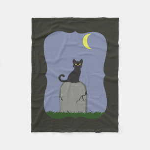 Cobertor De Velo Gato de Halloween Spooky