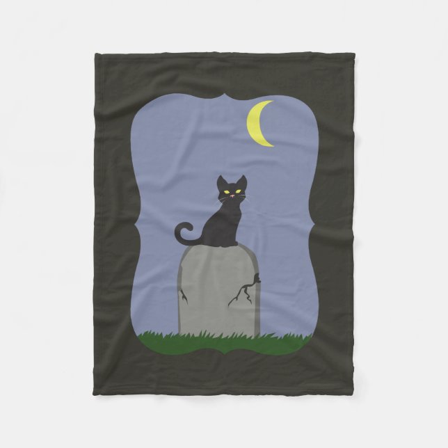 Cobertor De Velo Gato de Halloween Spooky (Frente)
