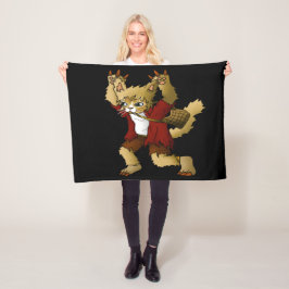 Cobertor De Velo Gato de Lobisomem de Halloween