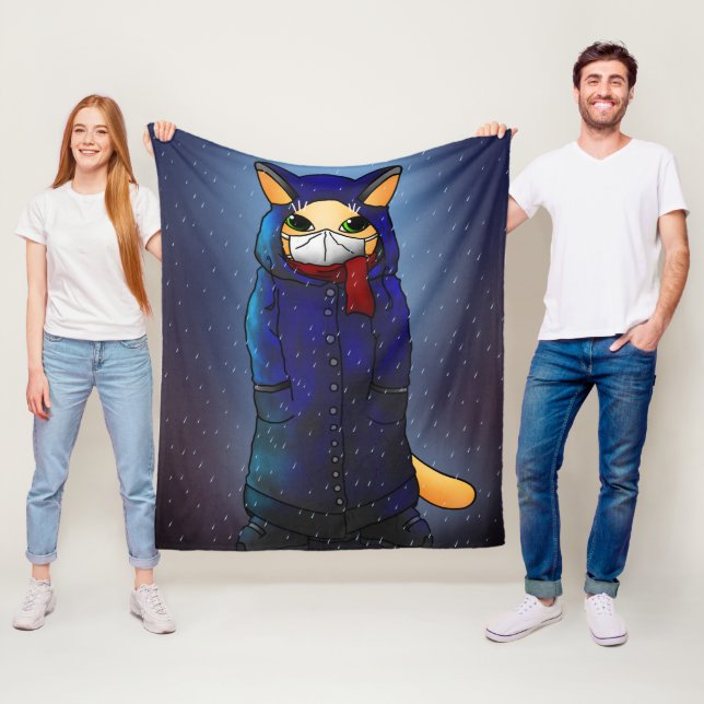 Cobertor De Velo Gato de máscara de chuva noturna (In Situ)