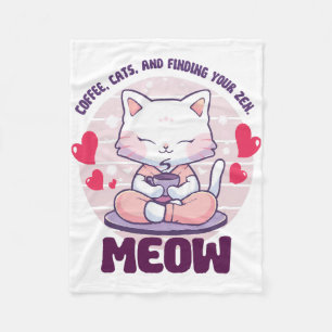 Cobertor De Velo Gato de meditação - Gato Kawaii