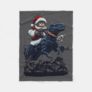 Cobertor De Velo Gato de Natal com Chapéu de Papai Noel segurando u