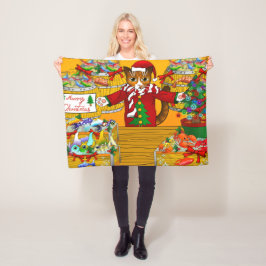 Cobertor De Velo Gato de Natal para o Mercado de Peixes