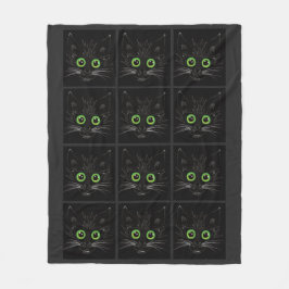 Cobertor De Velo Gato De Olhos Verdes Sorridentes