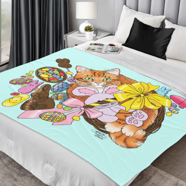 Cobertor De Velo Gato de Páscoa de Laranja (Criador carregado)