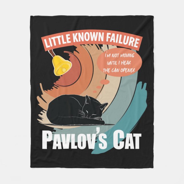 Cobertor De Velo Gato de Pavlov - Psicologia Engraçada (Frente)