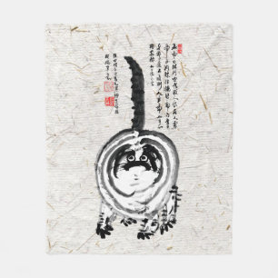 Cobertor De Velo Gato De Tabby Japonês Com Brisas Chonky