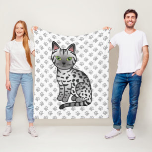 Cobertor De Velo Gato e patas de cartoon de Mau-Cute egípcio de pr