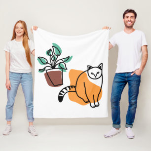 Cobertor De Velo Gato e planta