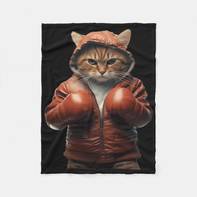 Cobertor De Velo Gato Engraçado Com Luvas Para Homens (Frente)