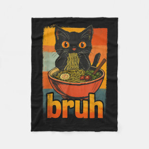 Cobertor De Velo Gato Engraçado Comendo Ramen Japonês Homens Mulher