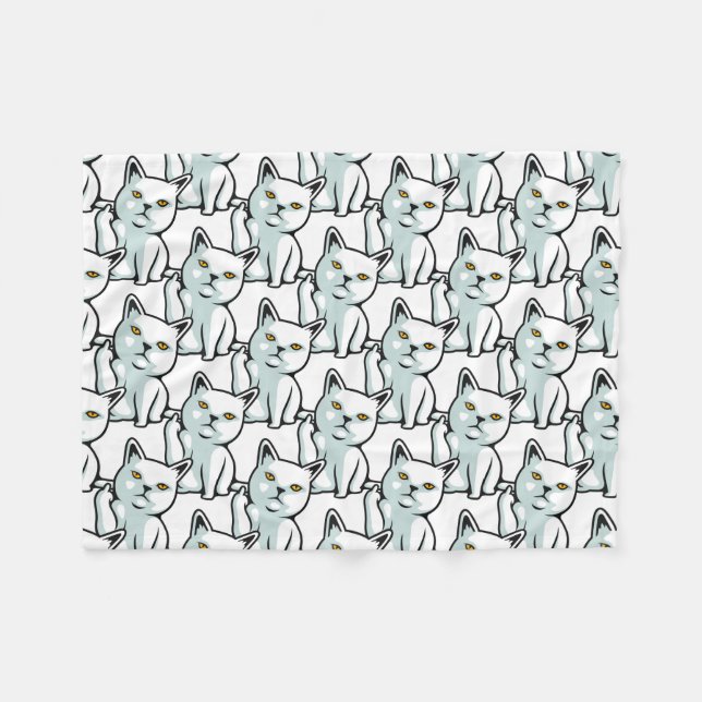 Cobertor De Velo Gato engraçado de mão rude do FU (Frente (Horizontal))