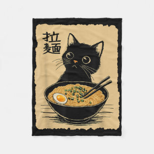Cobertor De Velo Gato Engraçado Ramen Tee Cute Kawaii Japonês Anime