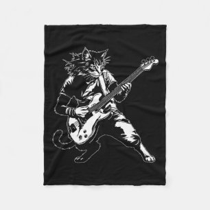 Cobertor De Velo Gato Engraçado Tocando Violão Amante de Música Roc