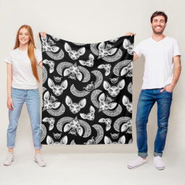 Cobertor De Velo Gato Esfinge Egípcio Abraça Gótica Negra