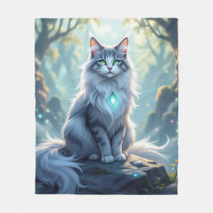 Cobertor De Velo Gato Fantasia Majestoso com Aura Mística – Alta F