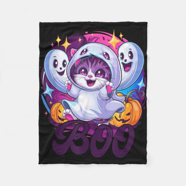 Cobertor De Velo gato fantasma Boo  (Frente)
