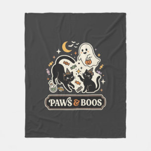 Cobertor De Velo Gato Fantasma Magia de Halloween
